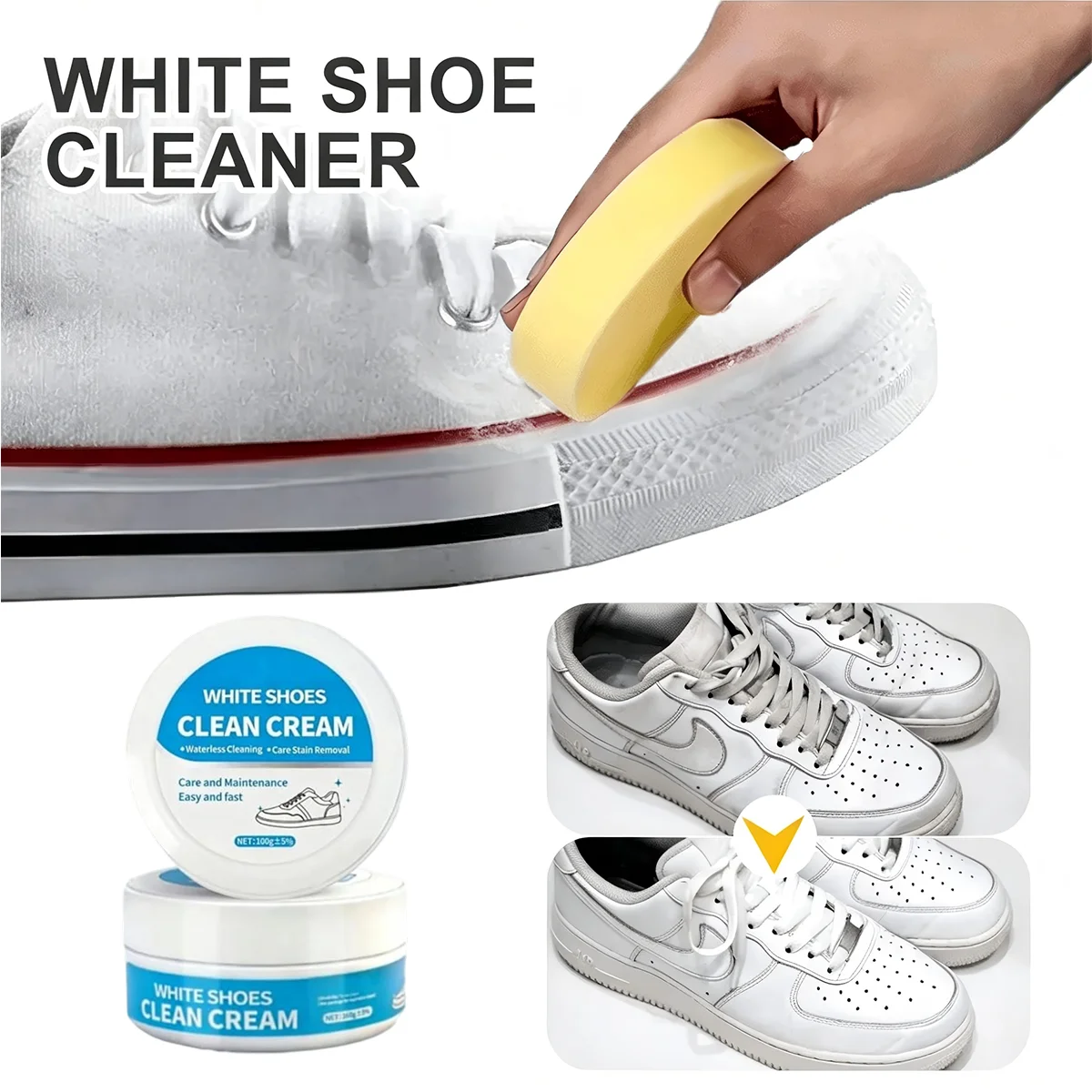 Sneaker Care Whitener - Pasta Pembersih Sepatu Putih, Pembersih &